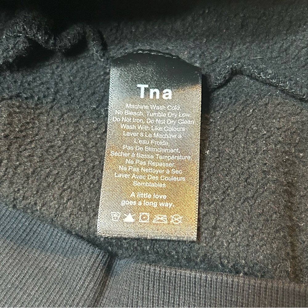 Aritzia Tna Teddy Fleece Lined Half Zip Hoodie Jacket Black Size XS - Picture 5 of 8